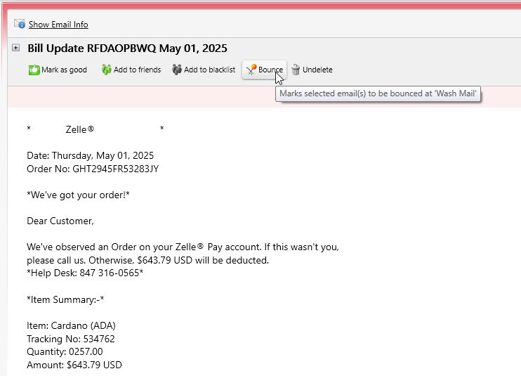 bounce email back to sender