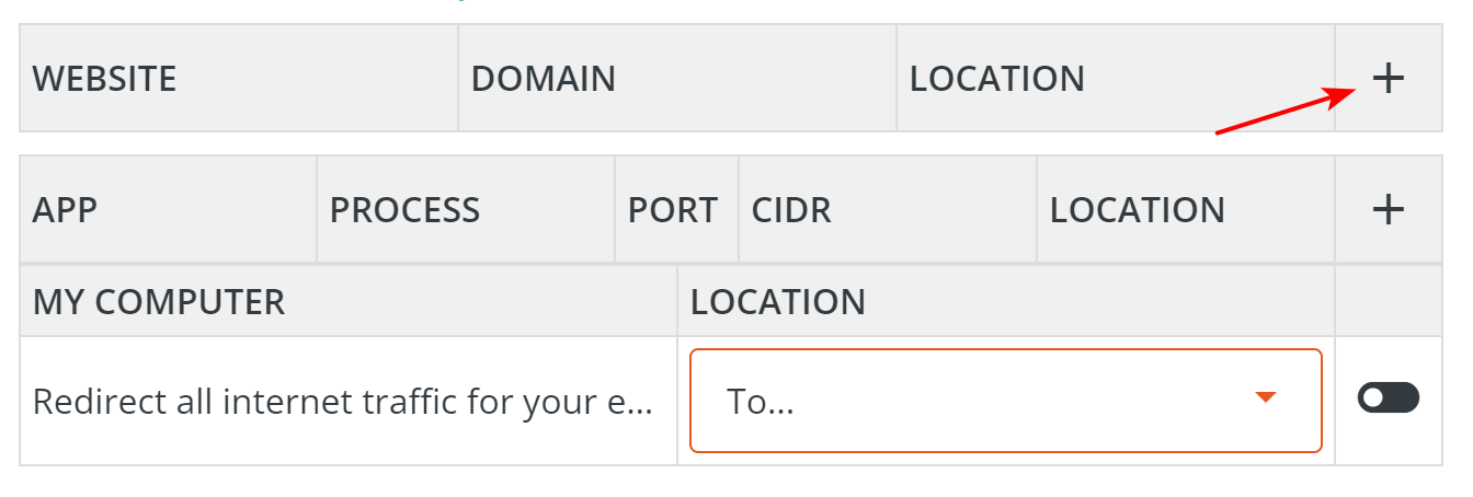HideAway VPN UI