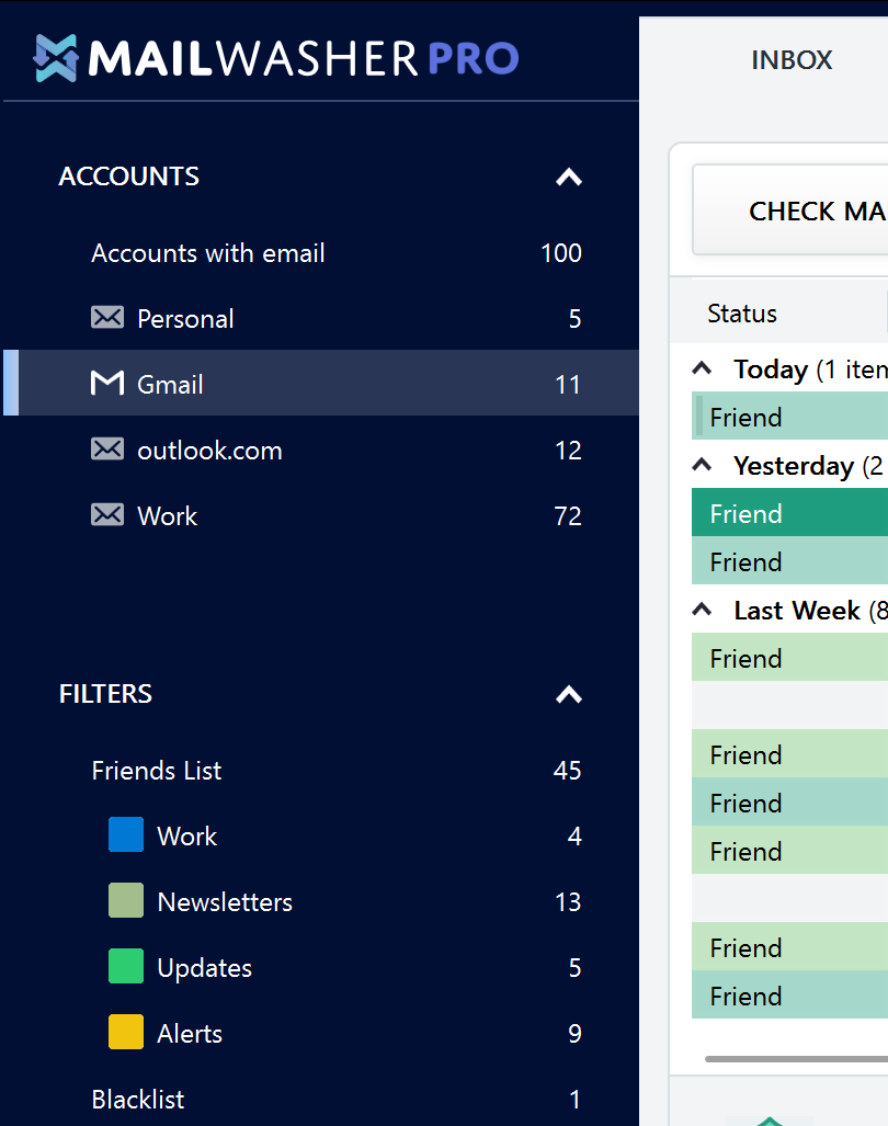 MailWasher works great with Gmail