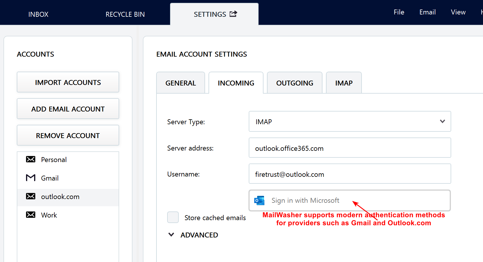 MailWasher keeps you information private
