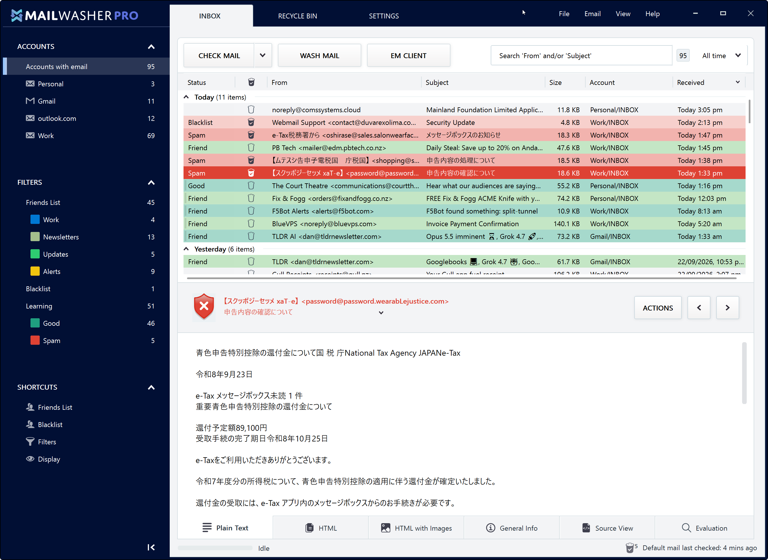 MailWasher simple filters give you visibility
